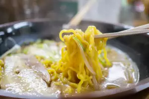 Ramen in Hokkaido is made richer with a small amount of lard Ramen in Hokkaido is made richer with a small amount of lard