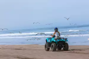 Quadbiking on the beach Quadbiking on the beach