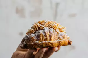 An almond croissant from Melbourne bakery Lune An almond croissant from Melbourne bakery Lune