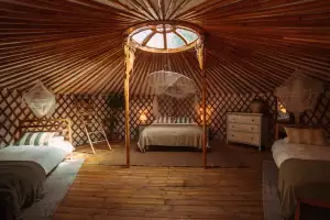 A yurt at camp A yurt at camp