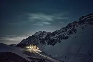 The dark, star-studded skies in the High Tatras Mountains The dark, star-studded skies in the High Tatras Mountains