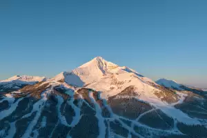 Snow-capped mountains in Big Sky