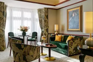 The living room in the main house master suite