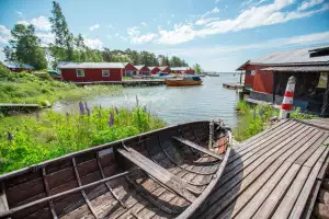 Old wooden boat on Kaunissaari Island