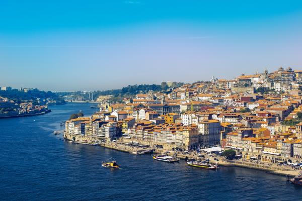 The city of Porto from the water The city of Porto from the water