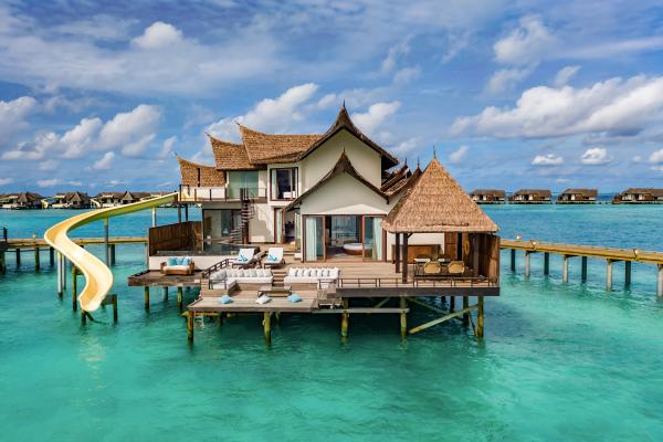 An over-ocean villa with a slide An over-ocean villa with a slide