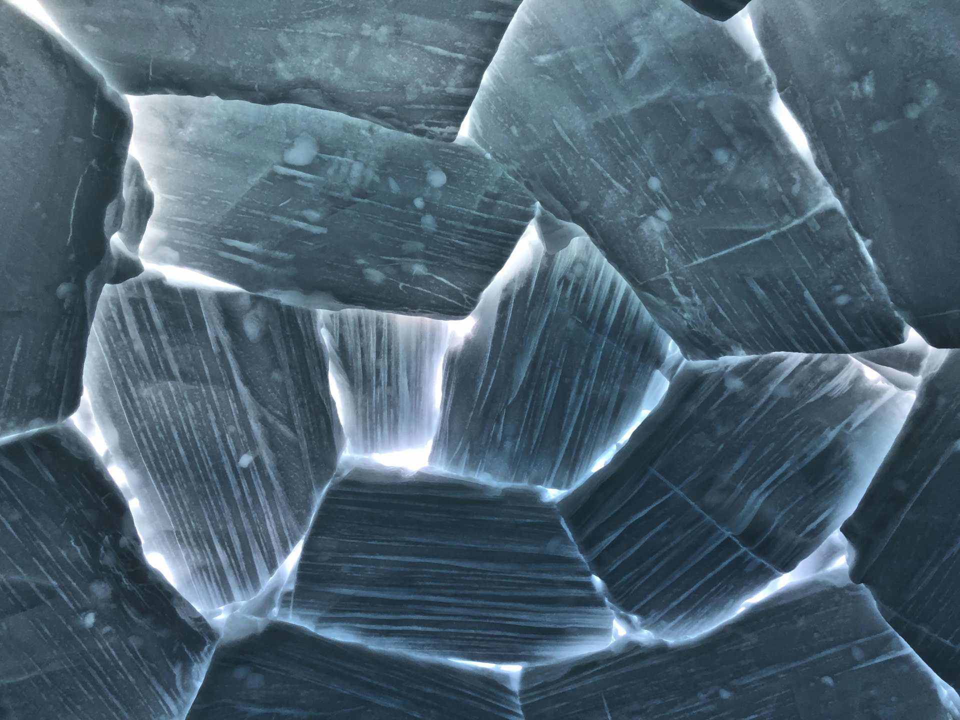 The spiral pattern on the roof of an igloo in Nunavik, Canada