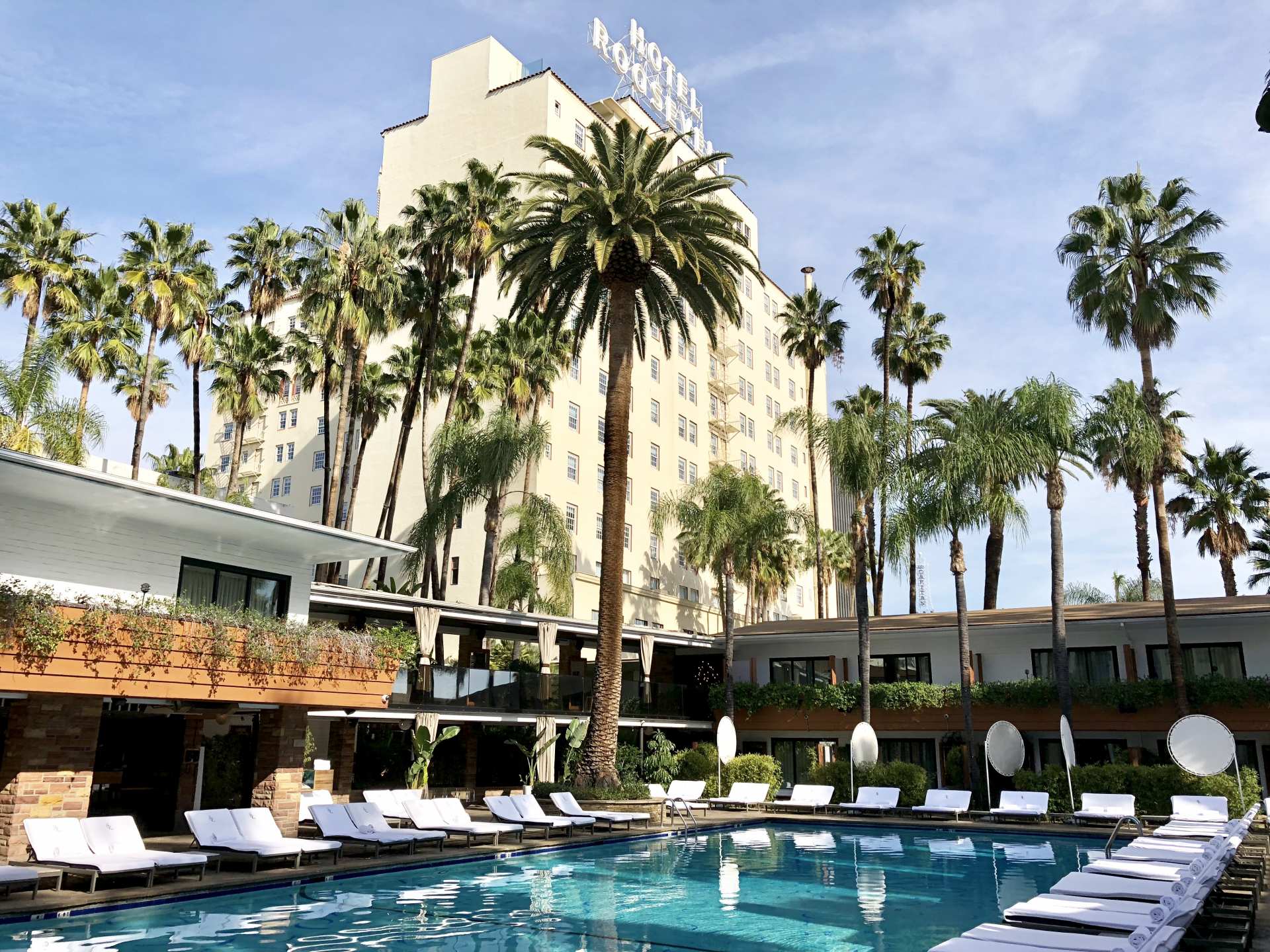 The pool at the Hollywood Roosevelt in Los Angeles