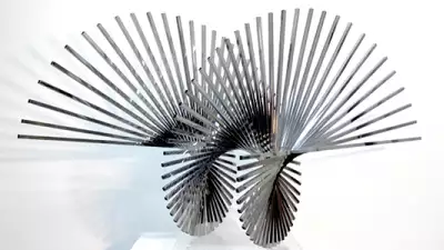 Andreu-Alfaro,-'Generatrix-(Sketch-Bottrop-Monument)'-1979.-Nickel-Chromium-Steel,-70x100x50cm.-Image-courtesy-of-Set-Espai-D'Art