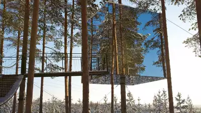 Mirror Cube at Treehotel in Sweden