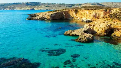 Photograph of Comino Island's gorgeous blue lagoon