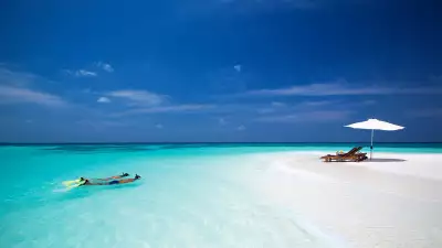 Snorkelling off the coast of the Maldives