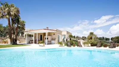 The swimming pool at Tenuta ai Fichi in Puglia, Italy