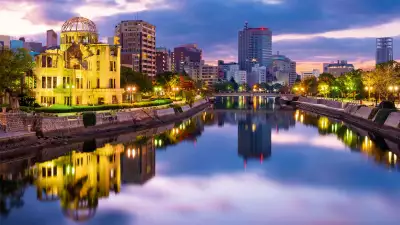 The river and Peace Memorial at Hiroshima