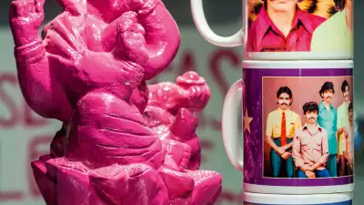 Mugs and statuettes at Lola's World, Delhi