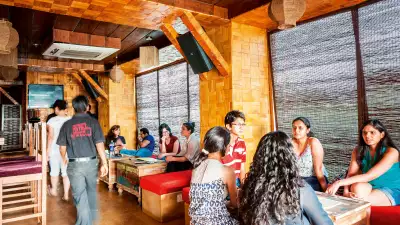 Busy coffee shop in Delhi