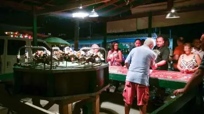 Puerto Rican locals play the game of Pica