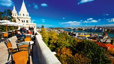Terrace bar overlooking the Danube