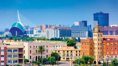 Blue sky and cityscapes in Valencia, Spain