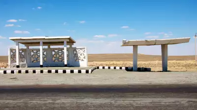 Uzbek Silk Road bus shelter