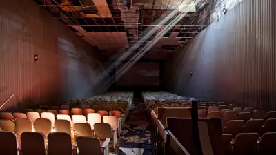 Light shines into abandoned mall in Ohio