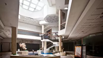 Deserted interior of Randall Park Mall, Ohio