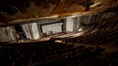 Interior of ruined Victory Theatre, Holyoke, Massachusetts, USA