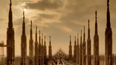 Tourists on the roof of the Duomo, Milan