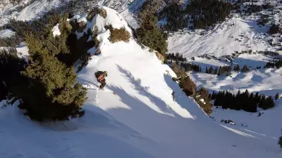 Crosscountry skiier in Kyrgyzstan