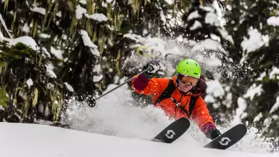 off piste skiier in Calgary, Canada