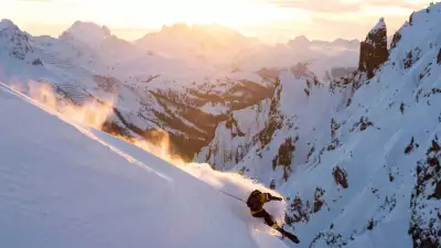 Off piste skiier in Arlberg, Austria