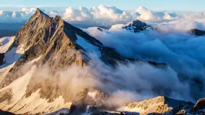 The peak of Weissemies through clouds