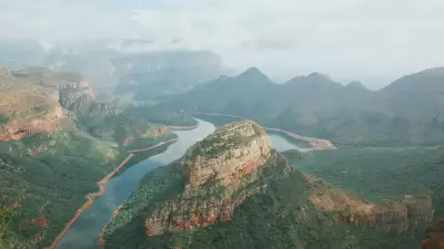The huge, forested canyon and the Blyde River in South Africa
