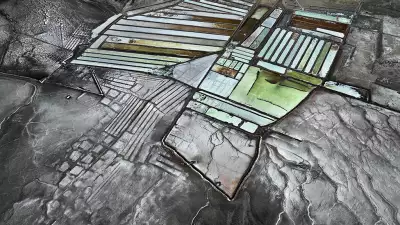 Salt pans near the Colorado River Delta in Baja California, Mexico