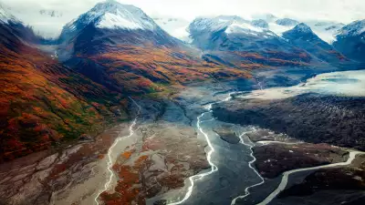 Aerial view Canada Kluane National Park mountain