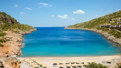 View of Daios Cove private beach