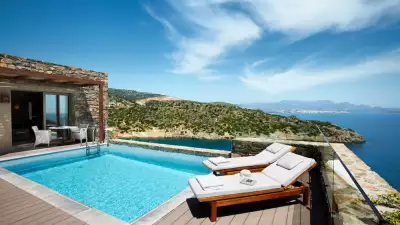 Villa pool area at Daios Cove