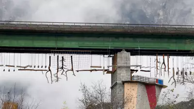 Tirolean flyover, from Gisela Erlacher's Skies of Concrete
