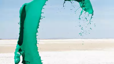 Green paint swirl in the Nevada desert, USA