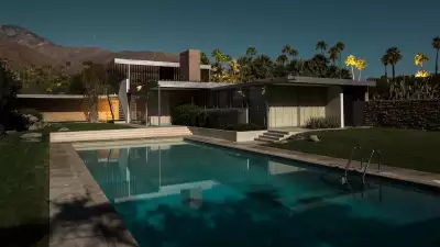 Kauffman Desert House, Palm Springs at midnight