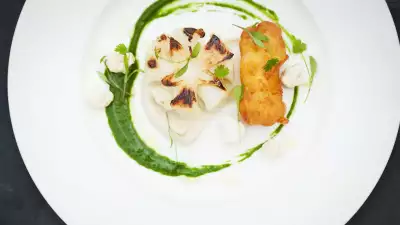Cauliflower and croquette at Acorn Vegetarian restaurant Bath