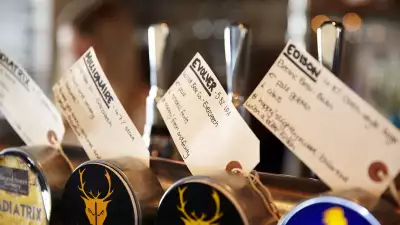 Beer taps at Bath Brew House and St James Brewery, Bath, UK