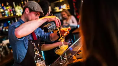 Pouring cocktails at Bath Gin's Canary Gin Bar
