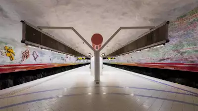 Wall murals at Rissne metro station, Stockholm