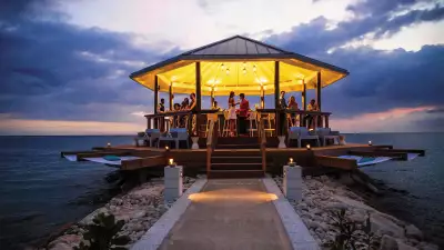 Over the water bar at Sandals