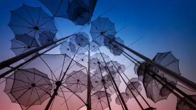 The famous umbrellas of Thessaloniki, Greece
