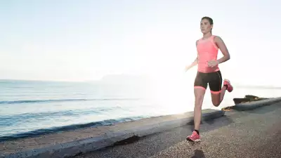 Female runner in 2XU compression garments