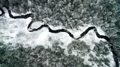 Winter river in upstate New York from Drone Photography Masterclass