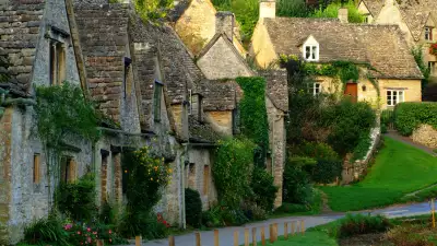 Arilington Row, Bibury, a village near Cirencester in the Cotswolds