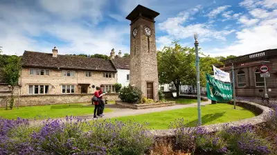 The clock tower in Nailsworth, near Stroud in thre Cotswolds
